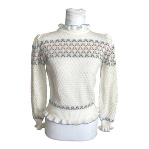 Women's Vintage 80s Made In Korea Romantic Sweater Coquette Lolita Grandmacore S